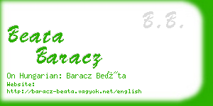 beata baracz business card